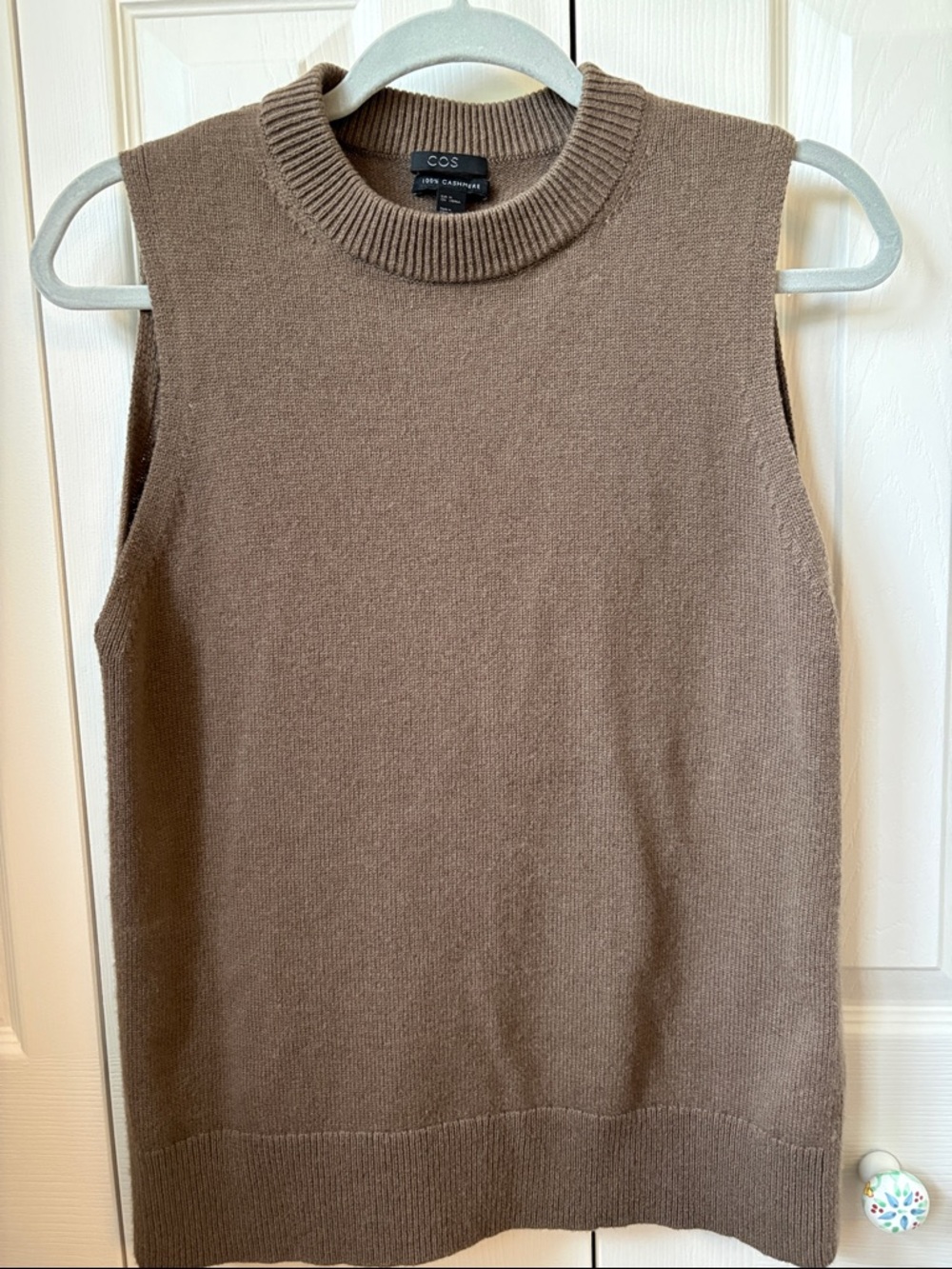 COS 100% Cashmere Brown Sleeveless Knit Shell Top